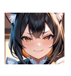 猫耳の黒髪 ＆ ドヤ顔0（個別スタンプ：16）