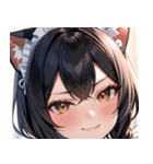 猫耳の黒髪 ＆ ドヤ顔0（個別スタンプ：17）