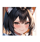 猫耳の黒髪 ＆ ドヤ顔0（個別スタンプ：18）