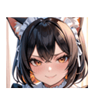 猫耳の黒髪 ＆ ドヤ顔0（個別スタンプ：20）