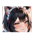 猫耳の黒髪 ＆ ドヤ顔0（個別スタンプ：21）