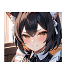 猫耳の黒髪 ＆ ドヤ顔0（個別スタンプ：22）