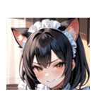 猫耳の黒髪 ＆ ドヤ顔0（個別スタンプ：23）