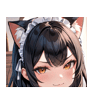 猫耳の黒髪 ＆ ドヤ顔0（個別スタンプ：24）