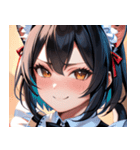 猫耳の黒髪 ＆ ドヤ顔0（個別スタンプ：34）