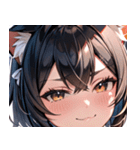 猫耳の黒髪 ＆ ドヤ顔0（個別スタンプ：39）