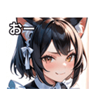 猫耳の黒髪 ＆ ドヤ顔（個別スタンプ：6）