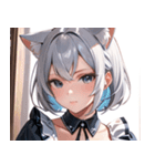 猫耳の銀髪 ＆ 穏やかな表情0（個別スタンプ：5）