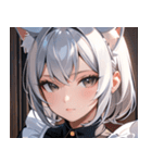猫耳の銀髪 ＆ 穏やかな表情0（個別スタンプ：6）