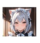 猫耳の銀髪 ＆ 穏やかな表情0（個別スタンプ：7）