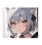 猫耳の銀髪 ＆ 穏やかな表情0（個別スタンプ：10）