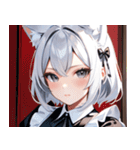 猫耳の銀髪 ＆ 穏やかな表情0（個別スタンプ：11）