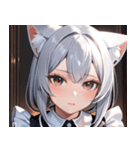 猫耳の銀髪 ＆ 穏やかな表情0（個別スタンプ：12）