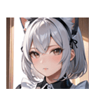 猫耳の銀髪 ＆ 穏やかな表情0（個別スタンプ：15）