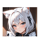 猫耳の銀髪 ＆ 穏やかな表情0（個別スタンプ：16）