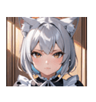 猫耳の銀髪 ＆ 穏やかな表情0（個別スタンプ：17）