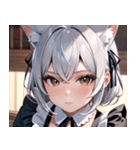 猫耳の銀髪 ＆ 穏やかな表情0（個別スタンプ：18）