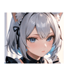 猫耳の銀髪 ＆ 穏やかな表情0（個別スタンプ：20）