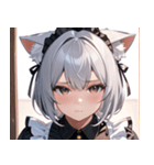 猫耳の銀髪 ＆ 穏やかな表情0（個別スタンプ：21）