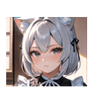 猫耳の銀髪 ＆ 穏やかな表情0（個別スタンプ：22）