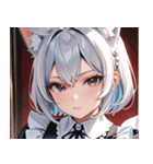 猫耳の銀髪 ＆ 穏やかな表情0（個別スタンプ：23）