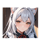 猫耳の銀髪 ＆ 穏やかな表情0（個別スタンプ：24）