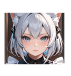 猫耳の銀髪 ＆ 穏やかな表情0（個別スタンプ：25）