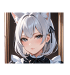 猫耳の銀髪 ＆ 穏やかな表情0（個別スタンプ：26）