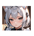 猫耳の銀髪 ＆ 穏やかな表情0（個別スタンプ：27）