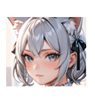 猫耳の銀髪 ＆ 穏やかな表情0（個別スタンプ：29）