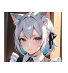 猫耳の銀髪 ＆ 穏やかな表情0（個別スタンプ：30）
