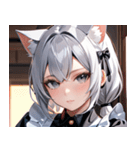 猫耳の銀髪 ＆ 穏やかな表情0（個別スタンプ：31）