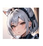 猫耳の銀髪 ＆ 穏やかな表情0（個別スタンプ：32）