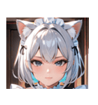猫耳の銀髪 ＆ 穏やかな表情0（個別スタンプ：33）
