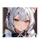 猫耳の銀髪 ＆ 穏やかな表情0（個別スタンプ：35）