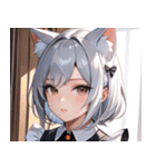猫耳の銀髪 ＆ 穏やかな表情0（個別スタンプ：36）