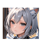 猫耳の銀髪 ＆ 穏やかな表情0（個別スタンプ：37）