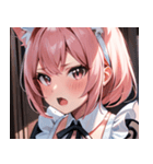 猫耳のピンク髪 ＆ びっくりした顔0（個別スタンプ：16）