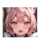 猫耳のピンク髪 ＆ びっくりした顔0（個別スタンプ：39）