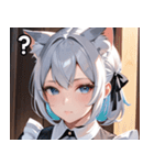 猫耳の銀髪 ＆ 穏やかな表情（個別スタンプ：30）