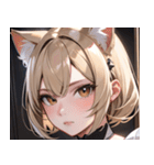 猫耳のアッシュブロンド ＆ 無表情0（個別スタンプ：2）