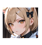 猫耳のアッシュブロンド ＆ 無表情0（個別スタンプ：3）