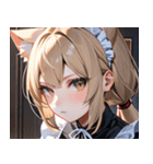 猫耳のアッシュブロンド ＆ 無表情0（個別スタンプ：4）