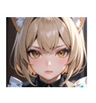 猫耳のアッシュブロンド ＆ 無表情0（個別スタンプ：7）