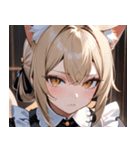 猫耳のアッシュブロンド ＆ 無表情0（個別スタンプ：8）