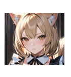 猫耳のアッシュブロンド ＆ 無表情0（個別スタンプ：9）