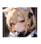 猫耳のアッシュブロンド ＆ 無表情0（個別スタンプ：10）
