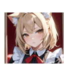 猫耳のアッシュブロンド ＆ 無表情0（個別スタンプ：14）