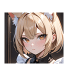 猫耳のアッシュブロンド ＆ 無表情0（個別スタンプ：15）