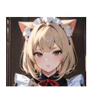 猫耳のアッシュブロンド ＆ 無表情0（個別スタンプ：16）